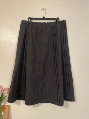 Vtg 90s Harve Benard Gray Wool Skirt Sz 14 Dark Academia Minimalist